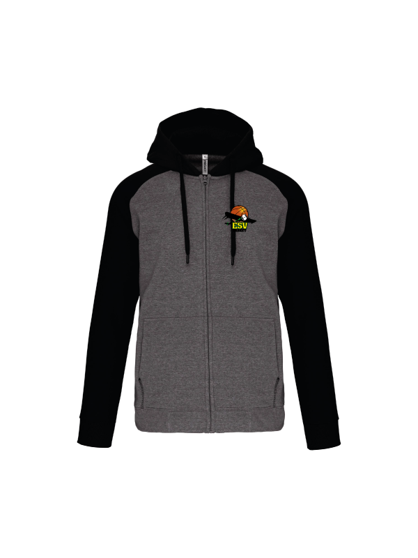 Sweat zippé à capuche contrasté Viry-Châtillon Basket