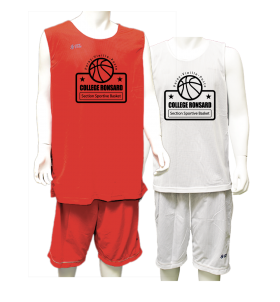 Réversible d'entrainement section Basket collège Ronsard