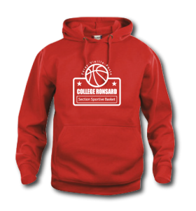 Sweat capuche section basket - collège Ronsard