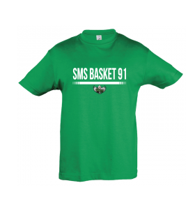 T-shirt vert coton SMS91 Basket