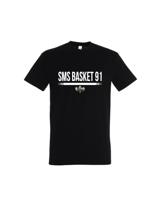 T-shirt noir coton SMS91 Basket