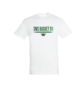 T-shirt blanc coton SMS91 Basket
