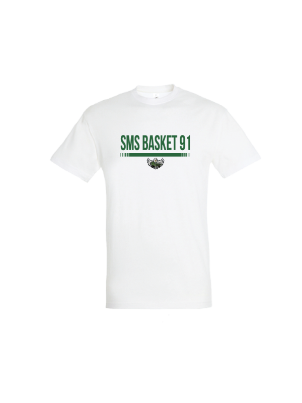 T-shirt blanc coton SMS91 Basket