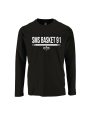 T-shirt noir manches longues coton SMS91 Basket