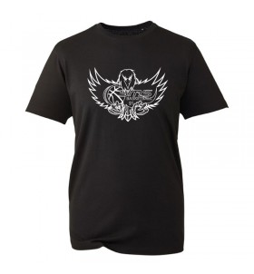 T-shirt noir coton SMS91 Basket - logo Blanc