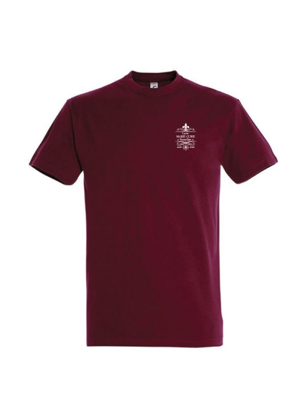 T-shirt coton - bordeaux - Logo coeur Lycée Marie Curie - Versailles