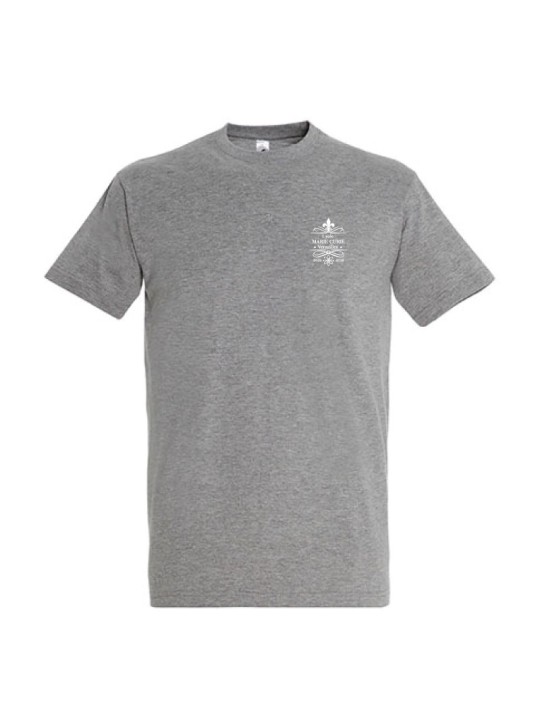 T-shirt coton - gris chiné - Logo coeur Lycée Marie Curie - Versailles