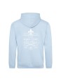 Hoodie ciel - marquage coeur et dos - logo lycée Marie Curie Versailles - 2025/2026