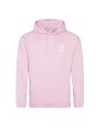 Hoodie baby pink - marquage coeur et dos - logo lycée Marie Curie Versailles - 2025/2026