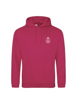 Hoodie cranberry - marquage coeur et dos - logo lycée Marie Curie Versailles - 2025/2026
