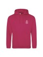 Hoodie cranberry - marquage coeur et dos - logo lycée Marie Curie Versailles - 2025/2026