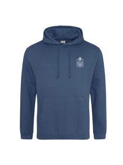 Hoodie air force blue - marquage coeur et dos - logo lycée Marie Curie Versailles - 2025/2026