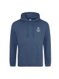 Hoodie air force blue - marquage coeur et dos - logo lycée Marie Curie Versailles - 2025/2026