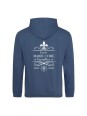Hoodie air force blue - marquage coeur et dos - logo lycée Marie Curie Versailles - 2025/2026