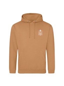 Hoodie caramel latte - marquage coeur et dos - logo lycée Marie Curie Versailles - 2025/2026