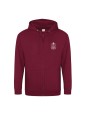 Sweat-shirt à capuche, zippé - couleur burgundy - lycée Marie Curie de Versailles - 2025-2026