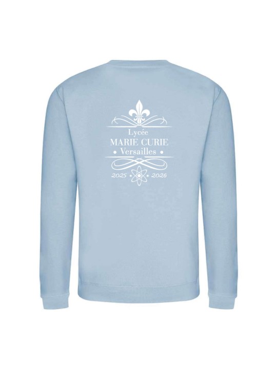 Sweater sans capuche - marquage coeur et dos - Lycée Marie Curie - Versailles - 2025/2026