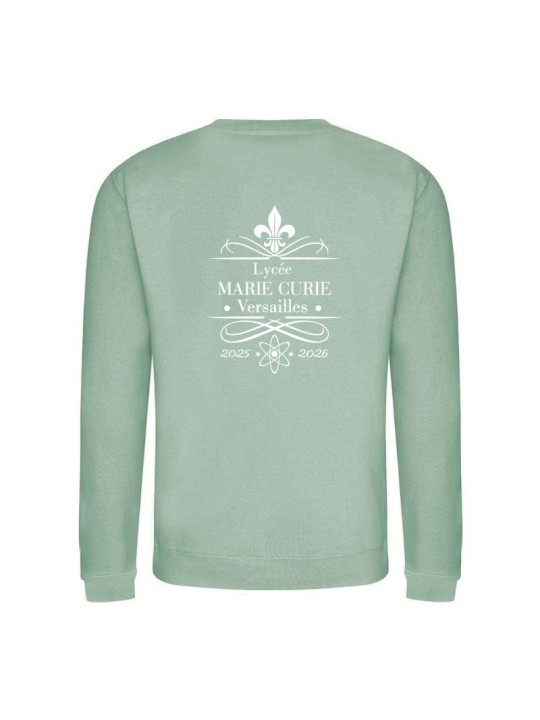 Sweater sans capuche - marquage coeur et dos - Lycée Marie Curie - Versailles - 2025/2026