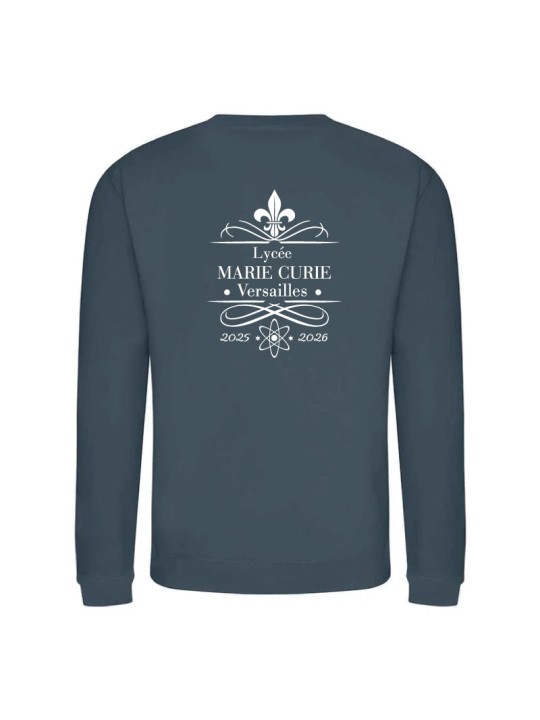 Sweater sans capuche - marquage coeur et dos - Lycée Marie Curie - Versailles - 2025/2026