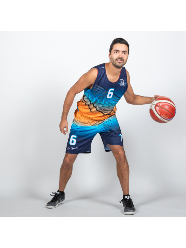Tenues de Basket semi-réversible - coupe droite unisexe