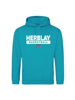 Sweat à capuche turquoise Herblay Basketball